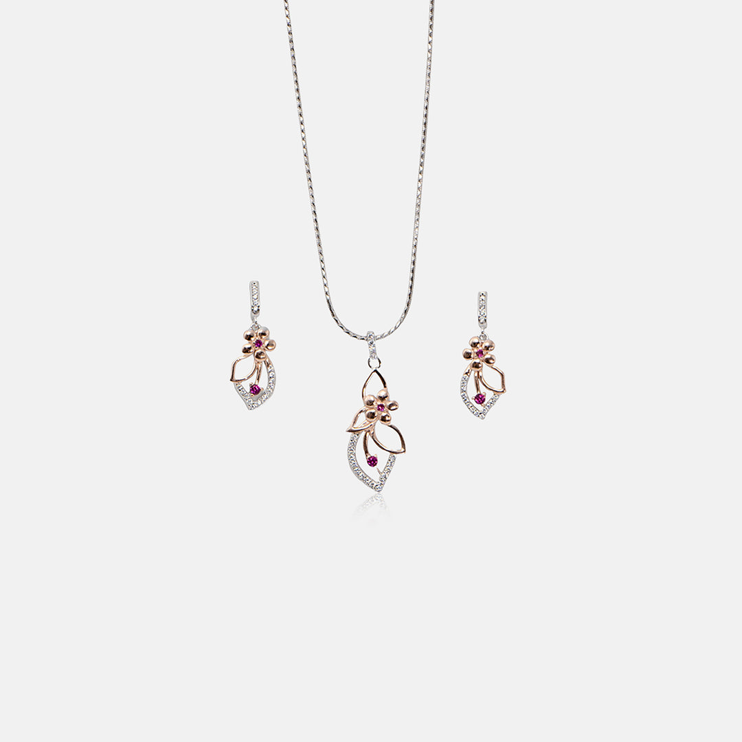 Rosavine Pendant With Earrings