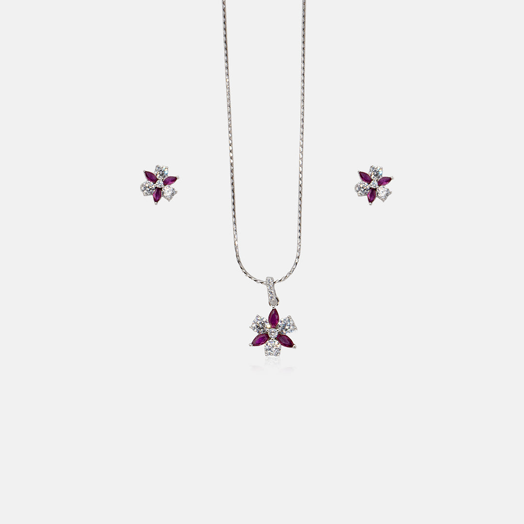 Rubisca Pendant With Earrings