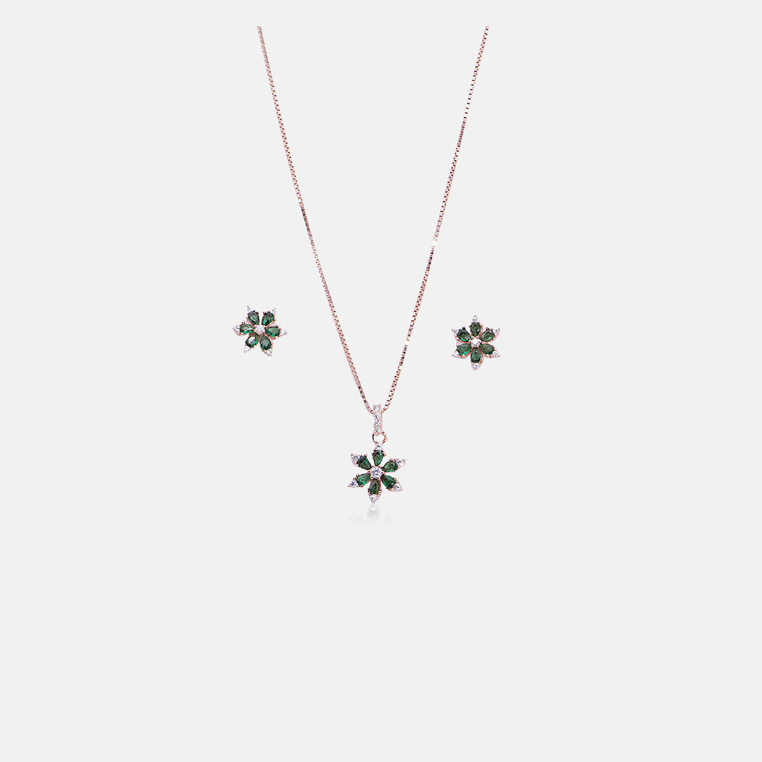 Snowfleur Pendant With Earrings